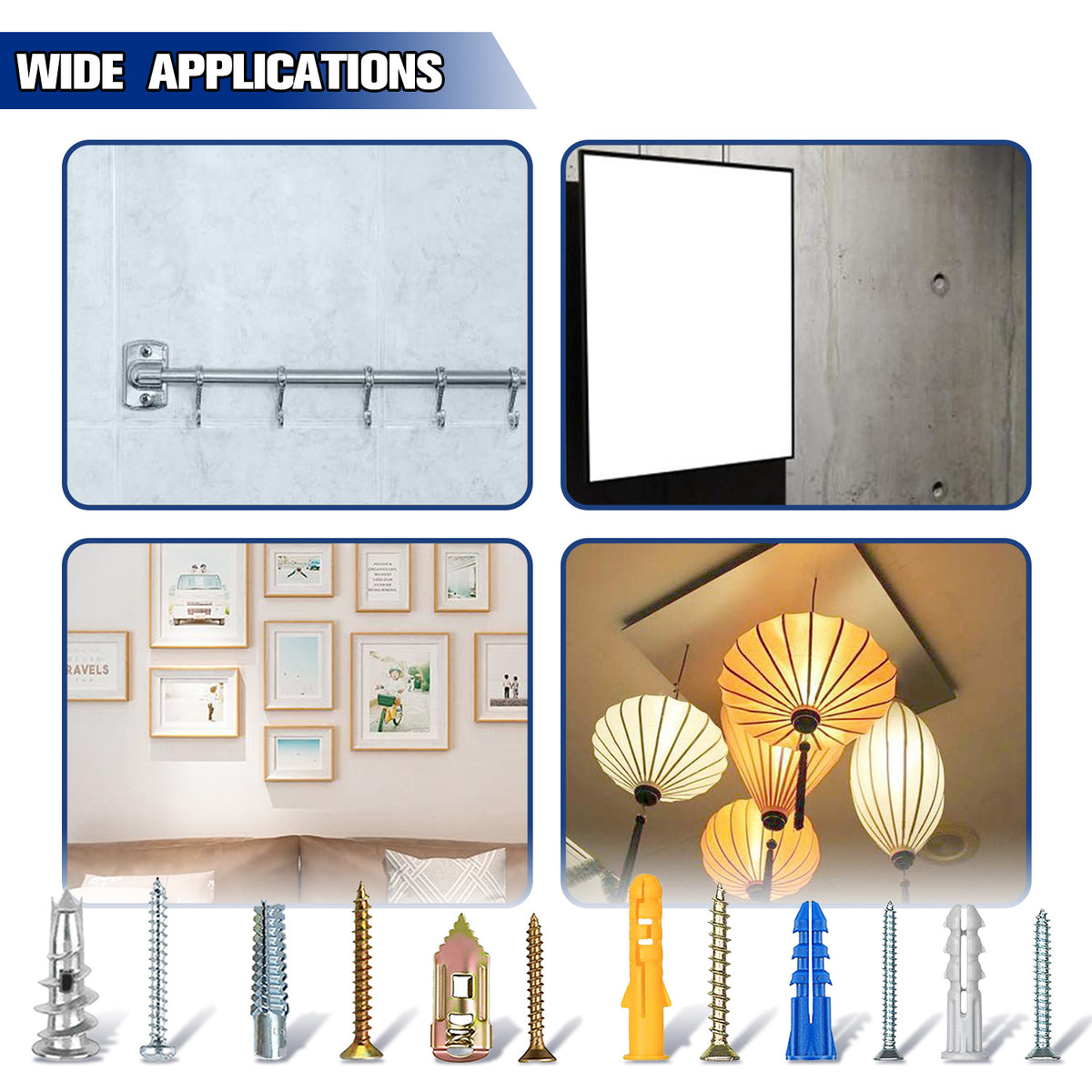 VKKM 400Pcs Drywall Anchors and Screws Kit - Wall Fastener Set with Drill Bit - image 9