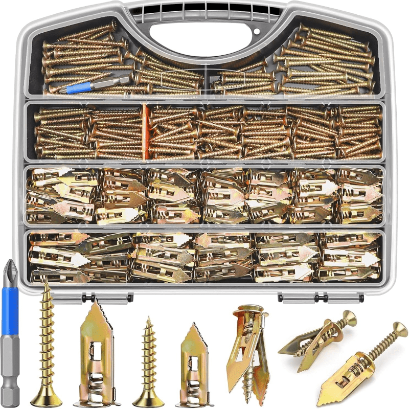 VKKM 480Pcs Hollow Wall Anchors & Screws Kit 6 Sizes Drywall Fastener Set - image 2