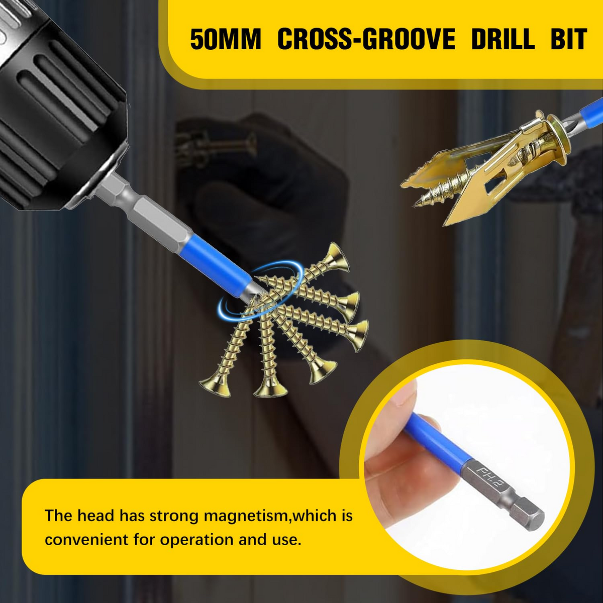 VKKM 480Pcs Drywall Anchors and Screws Kit - Self‑Drilling Wall Plug Assortment - image 4