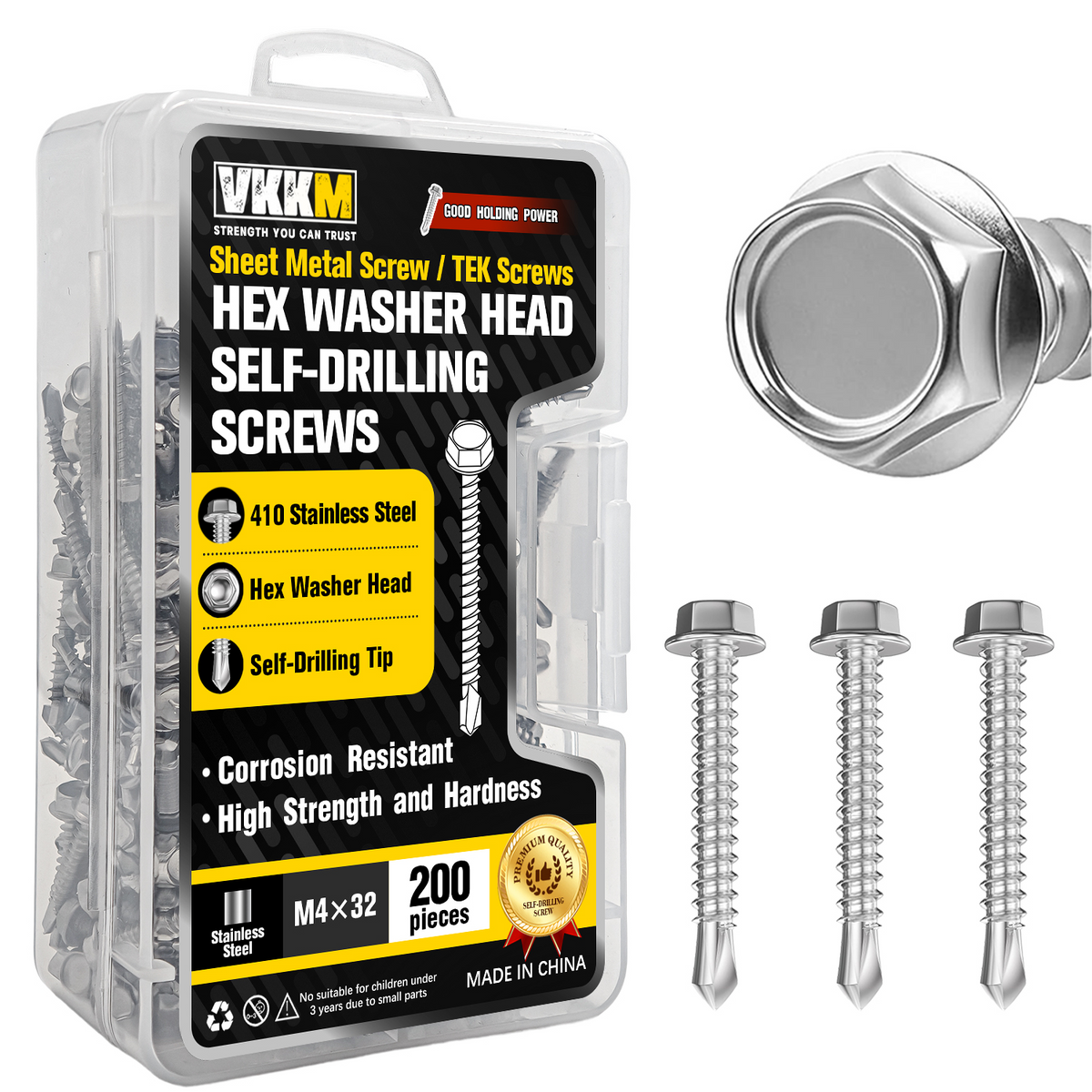 VKKM 410 Stainless Steel TEK Screws - Hex Washer Head Self‑Drilling Screws - image 4