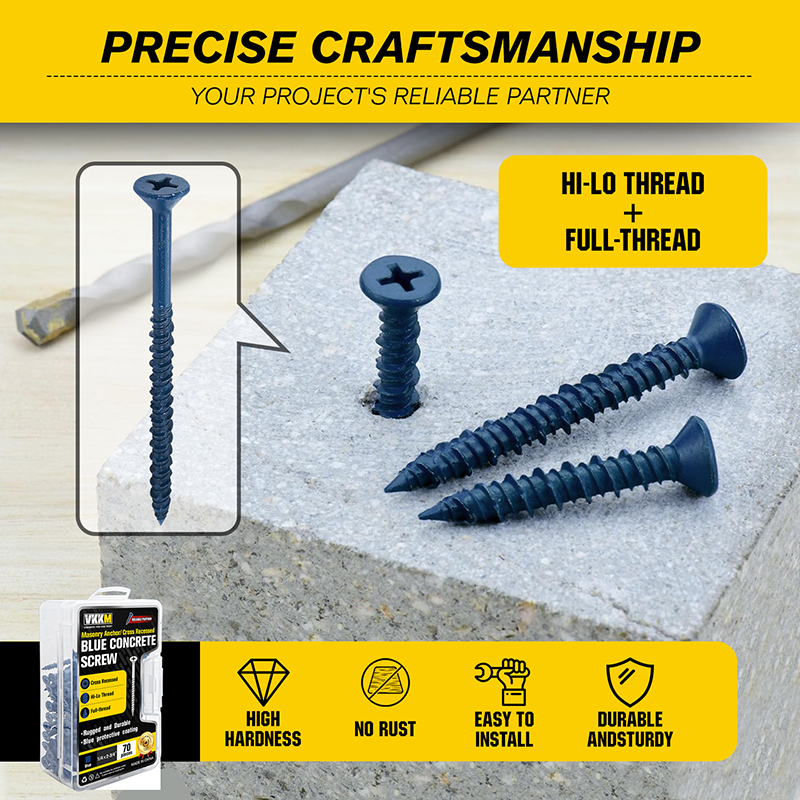 VKKM Blue Concrete Screws - Phillips Cross Recessed Masonry Anchors - image 7