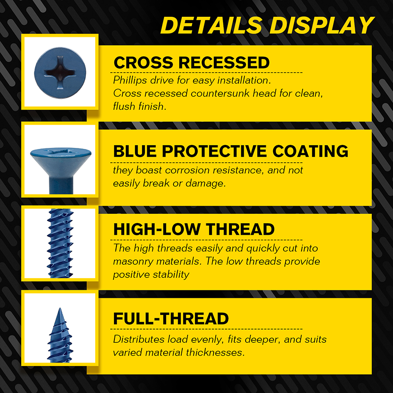 VKKM Blue Concrete Screws - Phillips Cross Recessed Masonry Anchors - image 9
