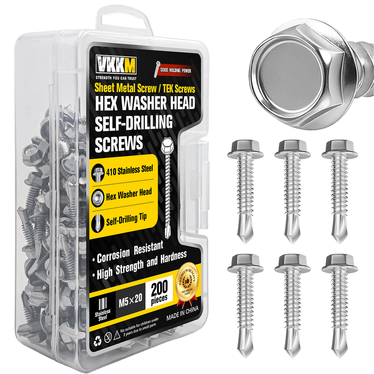 VKKM 410 Stainless Steel TEK Screws - Hex Washer Head Self‑Drilling Screws - image 6