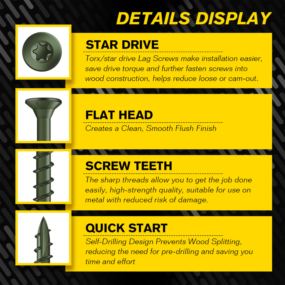 VKKM Green Wood Screws - T25 Star Drive with Free Bit - image 12