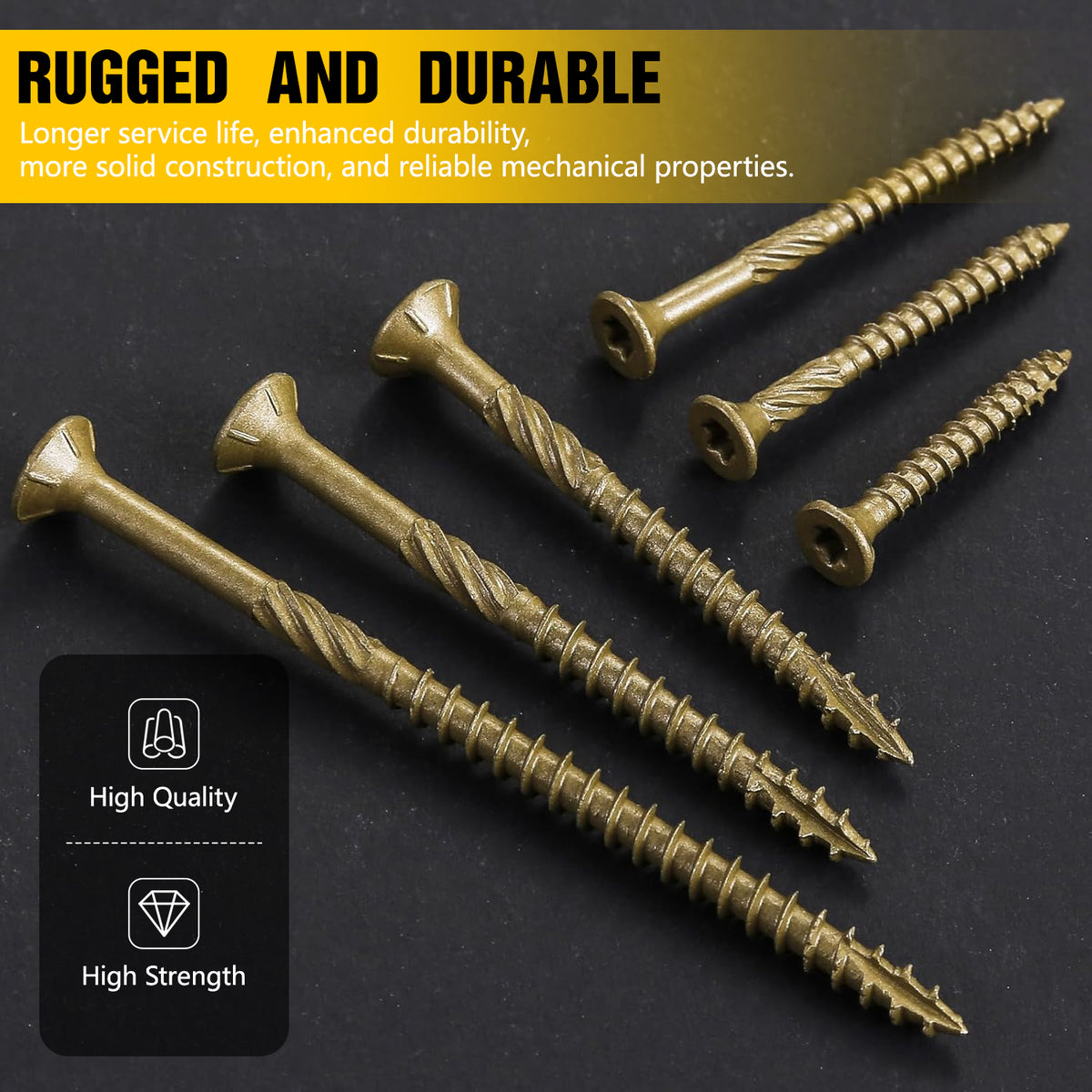 VKKM Golden Knurled Wood Screws - T25 Star Drive with Free Bit - image 14