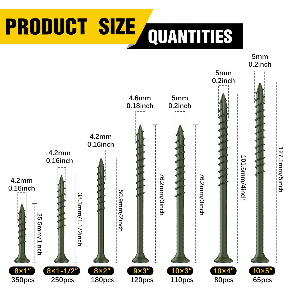 VKKM Green Wood Screws - T25 Star Drive with Free Bit - image 8