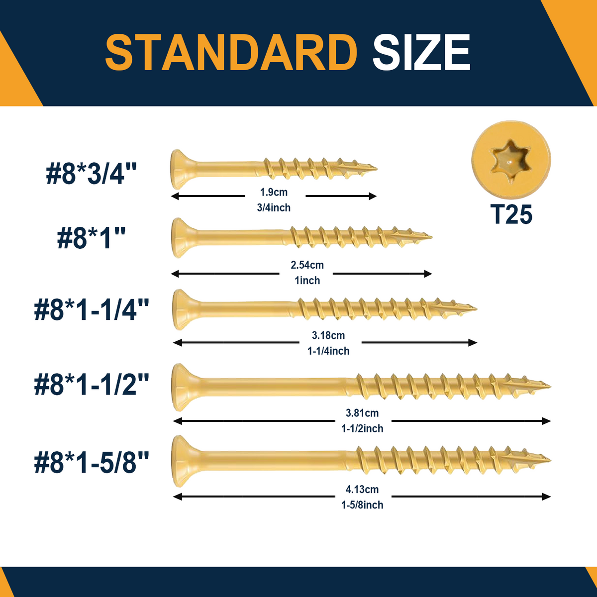 VKKM T25 Tan Wood Screws - Free T25 Bit - For Exterior Cedar & Deck Projects - image 8