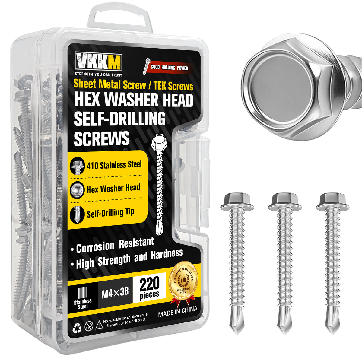 VKKM 410 Stainless Steel TEK Screws - Hex Washer Head Self‑Drilling Screws - image 5