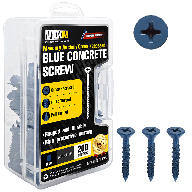 VKKM Blue Concrete Screws - Phillips Cross Recessed Masonry Anchors - image 2