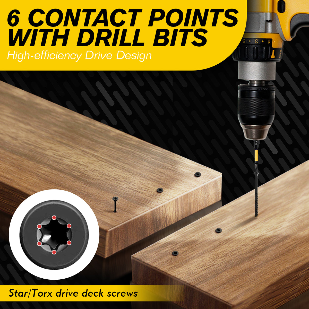 VKKM Black Wood Screws - T25 Star Drive with Free Bit - image 14