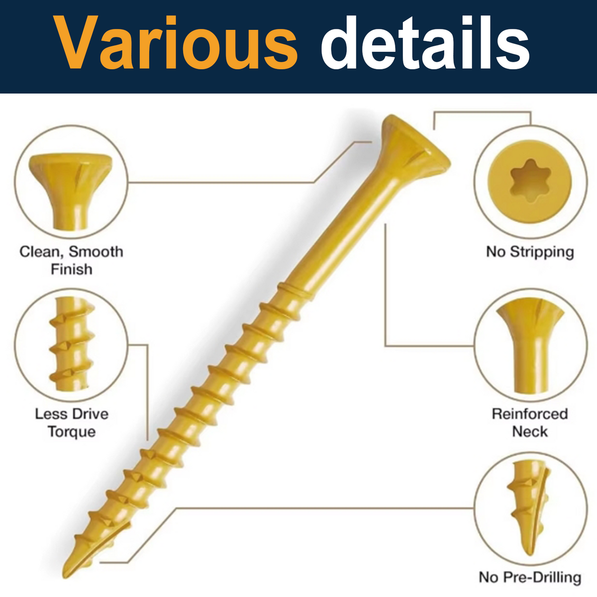VKKM Self‑Tapping Deck Screws - T25 Star Drive - Free Bit Included - image 9