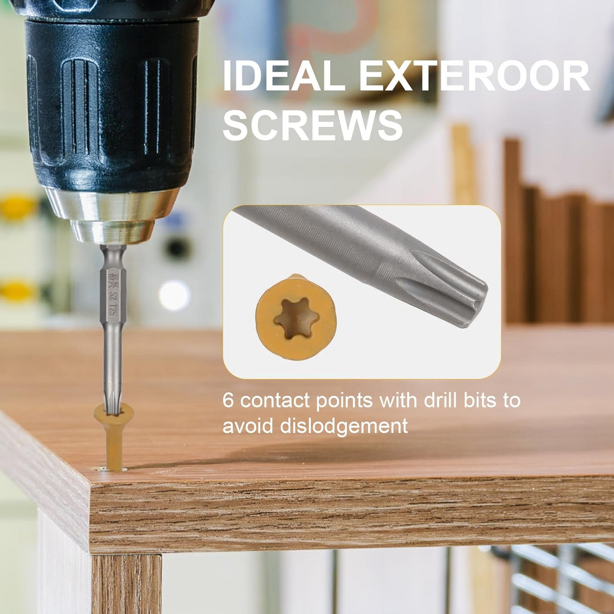 VKKM T25 Yellow Epoxy Deck Screws - Free T25 Bit Included - image 16
