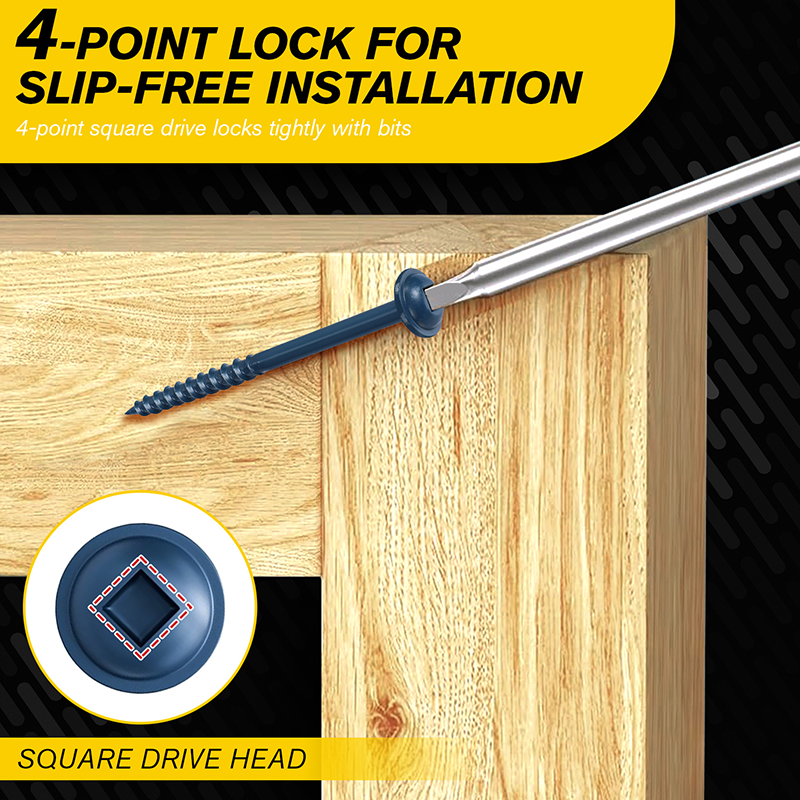 VKKM Blue Pocket Hole Wood Screws - Square Drive Truss Head with Free Bit - image 8