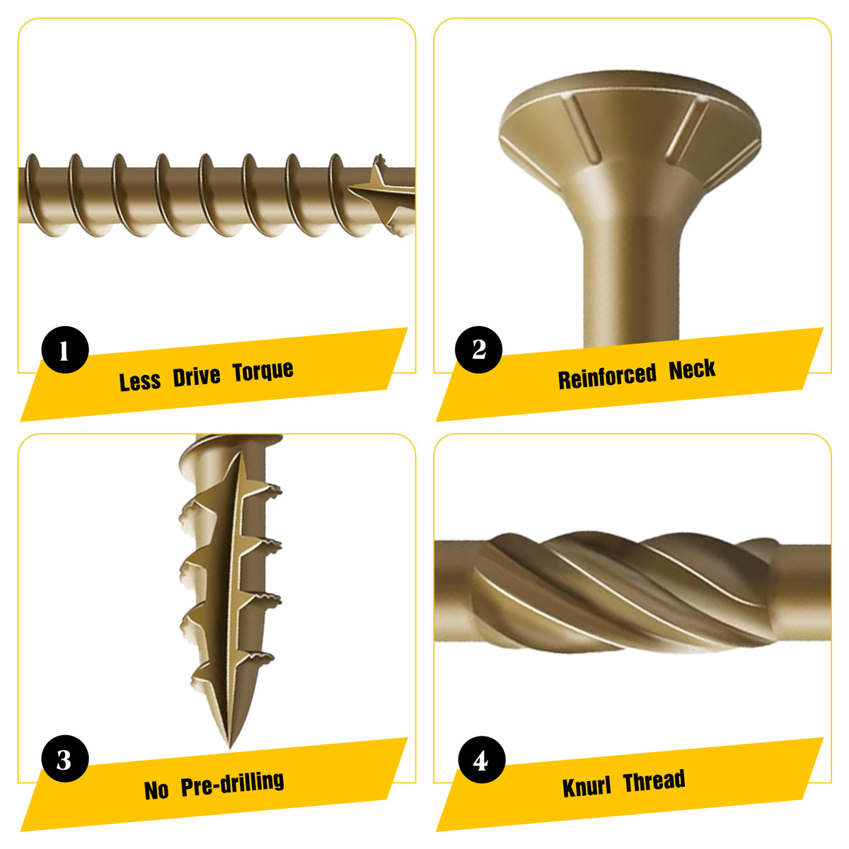 VKKM Golden Knurled Wood Screws - T25 Star Drive with Free Bit - image 12