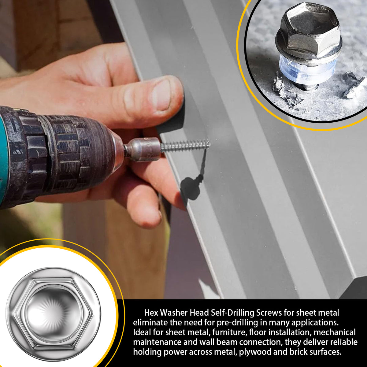 VKKM 410 Stainless Steel TEK Screws - Hex Washer Head Self‑Drilling Screws - image 12