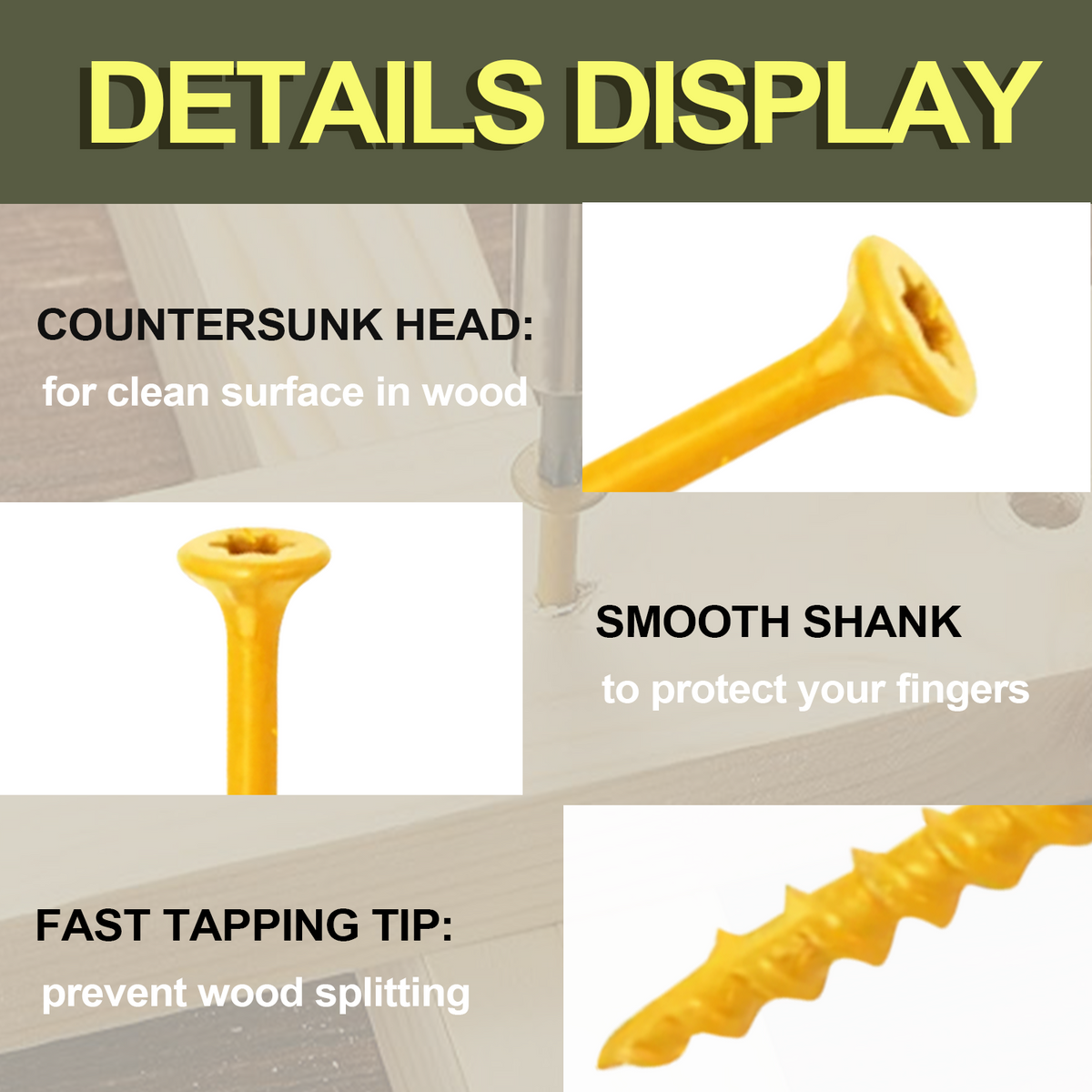 VKKM Tan Wood Screws - T25 Star Drive - Free T25 Bit Included - image 15