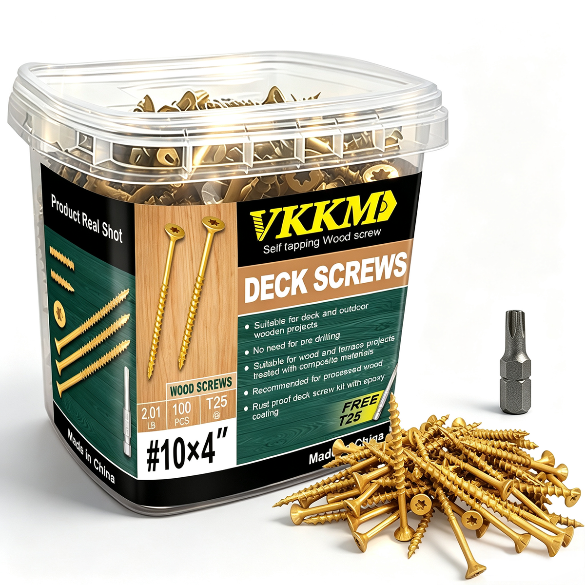 VKKM T25 Yellow Epoxy Deck Screws - Free T25 Bit Included - image 14