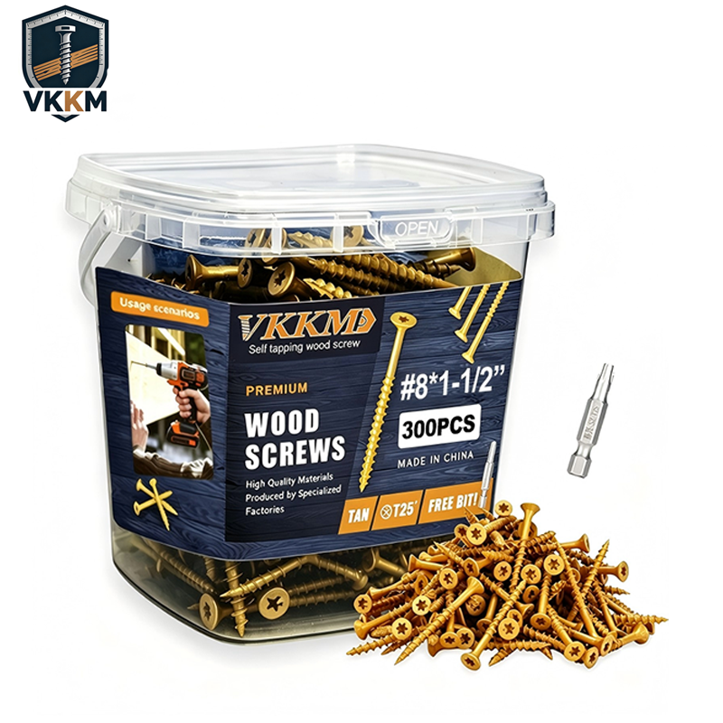 VKKM Tan Wood Screws - T25 Star Drive - Free T25 Bit Included - image 2