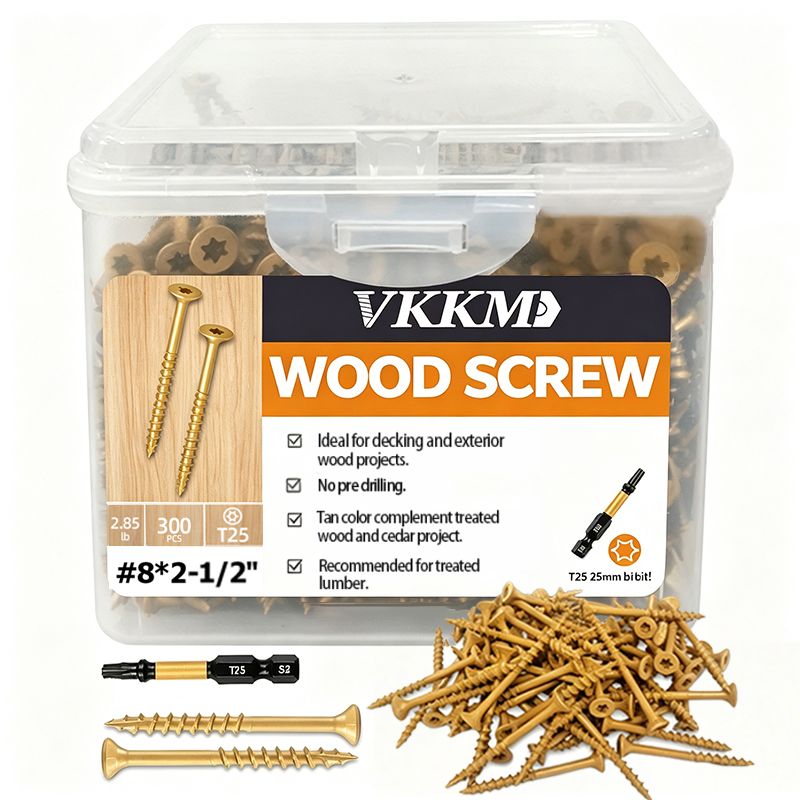 VKKM T25 Tan Wood Screws - Free T25 Bit - For Exterior Cedar & Deck Projects - image 4